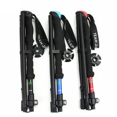 High-strength Four-section Telescopic Folding Short Trekking Pole